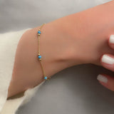 14k Gold | Turquoise Dainty Bracelet