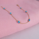 14k Gold | Turquoise Dainty Bracelet