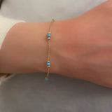 14k Gold | Turquoise Dainty Bracelet