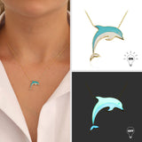 14k Gold | Glow in the Dark Dolphin Necklace