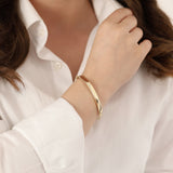 14k Gold | Faceted Cuff Bangle