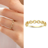 14k Gold | Circle Chain Ring