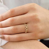 14k Gold | Circle Chain Ring