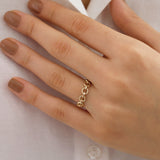 14k Gold | Circle Chain Ring