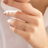 14k Gold | Circle Chain Ring