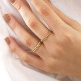 14k Gold | Circle Chain Ring