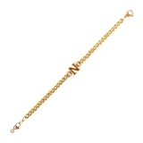 14k Gold | Personalized Cuban Chain Bracelet with Letter