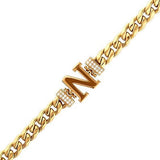 14k Gold | Personalized Cuban Chain Bracelet with Letter