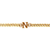 14k Gold | Personalized Cuban Chain Bracelet with Letter