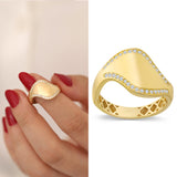 14k Gold | Asymmetric Fore Finger Ring