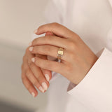 14k Gold | Engravable Vintage Initial Ring