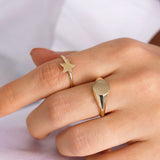 14k Gold | Chunky Initial Ring