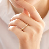 14k Gold | Twisted Rope Wavy Ring