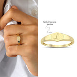 14k Gold | Hexagon Initial Ring