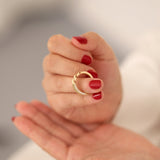 14k Gold | Half Curb Chain Multifaceted Ring