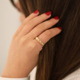 14k Gold | Half Curb Chain Multifaceted Ring