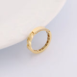 14k Gold | Half Curb Chain Multifaceted Ring