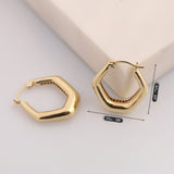 14k Gold | Hexagon Hoop Earrings