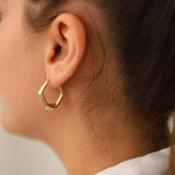 14k Gold | Hexagon Hoop Earrings