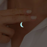 14k Gold | Luminous Crescent Moon Necklace