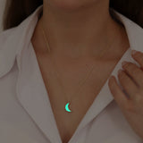 14k Gold | Luminous Crescent Moon Necklace