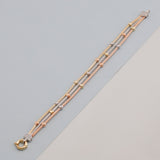 14k Gold | 3 Strand Foxtail Bracelet with Sailor Clasp