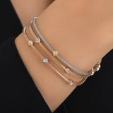 14k Gold | 3 Strand Foxtail Bracelet with Sailor Clasp