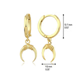 14k Gold | Dangling Crescent Drop Earrings