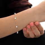 14k Gold | Ball White Opal Bracelet