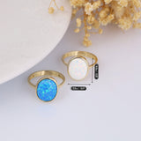 14k Gold | Oval Large Opal Ring