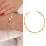 14k Gold | Oval Link & Paperclip Bracelet