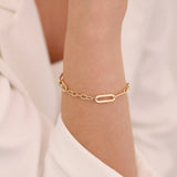 14k Gold | Oval Link & Paperclip Bracelet