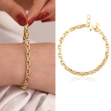 14k Gold | Short Rectangle Link Bracelet