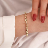 14k Gold | Short Rectangle Link Bracelet