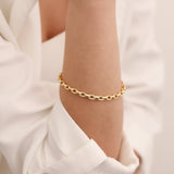 14k Gold | Short Rectangle Link Bracelet