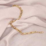 14k Gold | Short Rectangle Link Bracelet