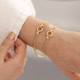 14k Gold | Vienna Chain Bracelet with Sailor Clasp