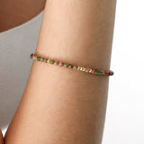 14k Gold | Unakite Eternity Beaded Bracelet