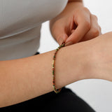 14k Gold | Unakite Eternity Beaded Bracelet