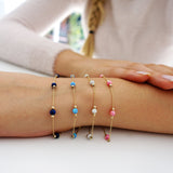 14k Gold | Coral - Opal - Lapis Bracelet