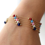 14k Gold | Coral - Opal - Lapis Bracelet