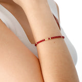 14k Gold | Red Jade Eternity Beaded Bracelet