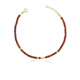 14k Gold | Red Jade Eternity Beaded Bracelet