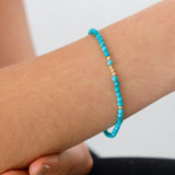 14k Gold | Turquoise Eternity Beaded Bracelet