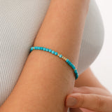 14k Gold | Turquoise Eternity Beaded Bracelet