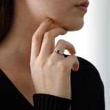 14k Gold | Baguette Cut Sapphire with Diamond Ring