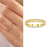 14k Gold | Curb Chain Stacking Band Ring