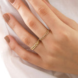 14k Gold | Curb Chain Stacking Band Ring