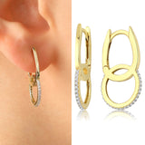 14k Gold | Infinity Circle Earrings with Zircon Gemstone