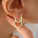 14k Gold | Infinity Circle Earrings with Zircon Gemstone